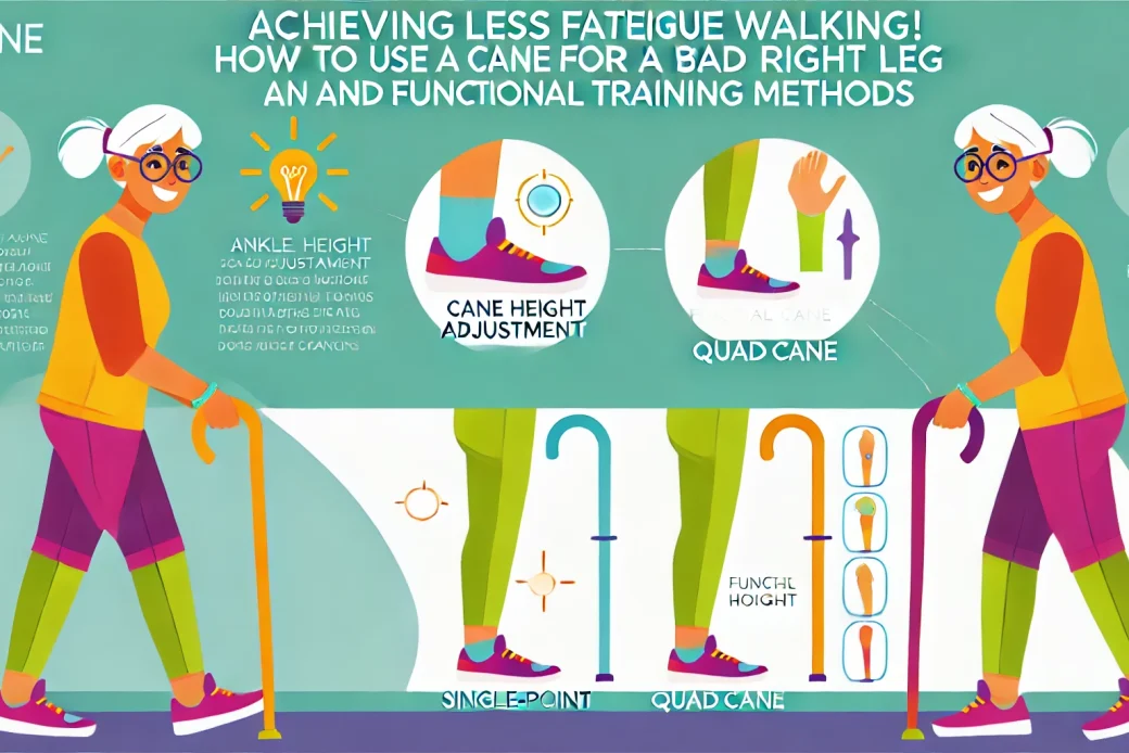 疲れにくい歩行を実現！右足が悪い時の杖の使い方・選び方と機能訓練方法