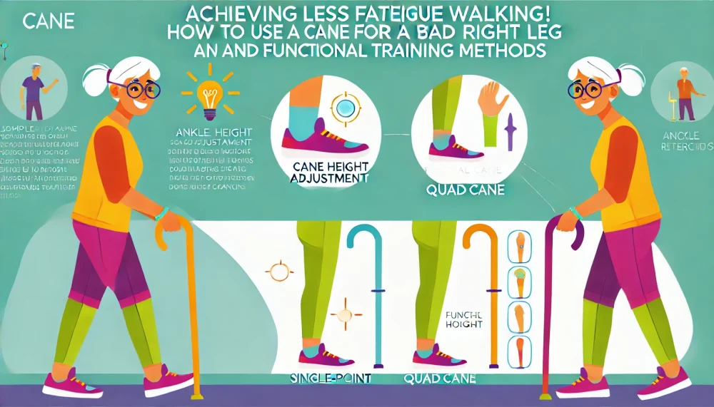 疲れにくい歩行を実現！右足が悪い時の杖の使い方・選び方と機能訓練方法